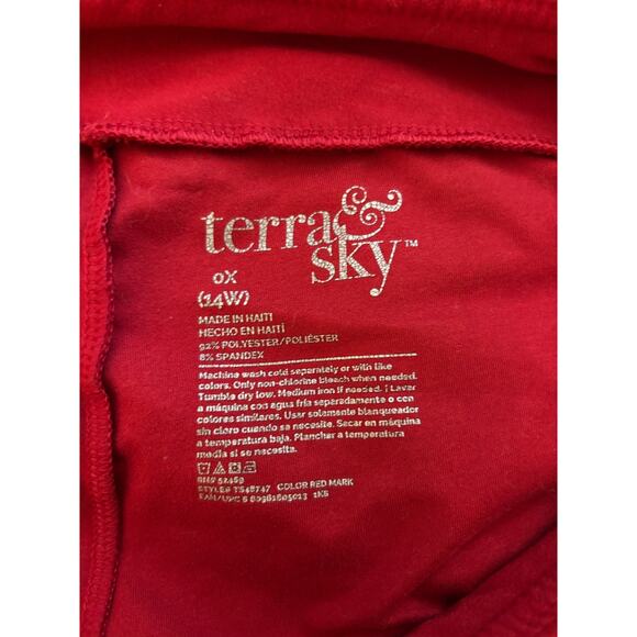 Terra & Sky Red Leggings 0X (14W) Plus Size High Rise Stretch - Picture 7 of 7